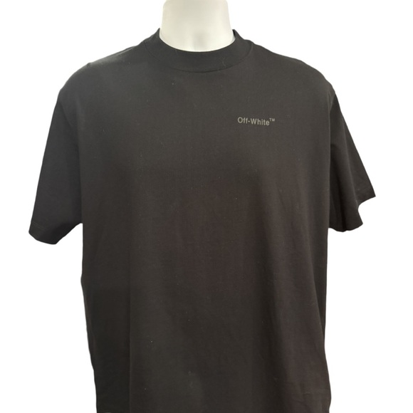 New Men’s Off-White Diagonal Tab Over SS Tee Black/Black Size XXS (US Men’s 32) - Picture 2 of 16